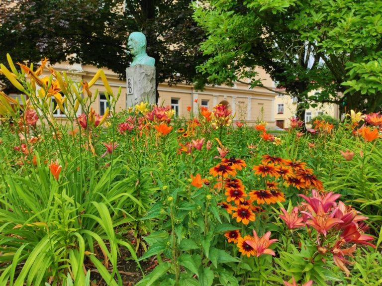 Barevné květy zaplavily město