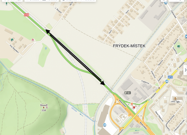 ZMĚNA V DOPRAVĚ VE VÝJEZDU NA D56 SMĚREM NA OSTRAVU