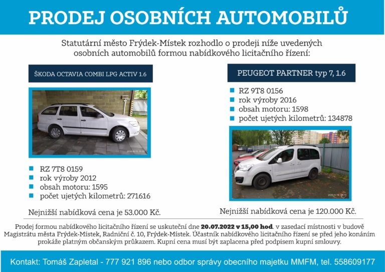 PRODEJ OSOBNÍCH AUTOMOBILŮ