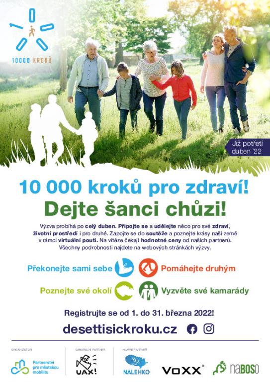 REGISTRACE: 10 000 KROKŮ – dejte šanci chůzi!