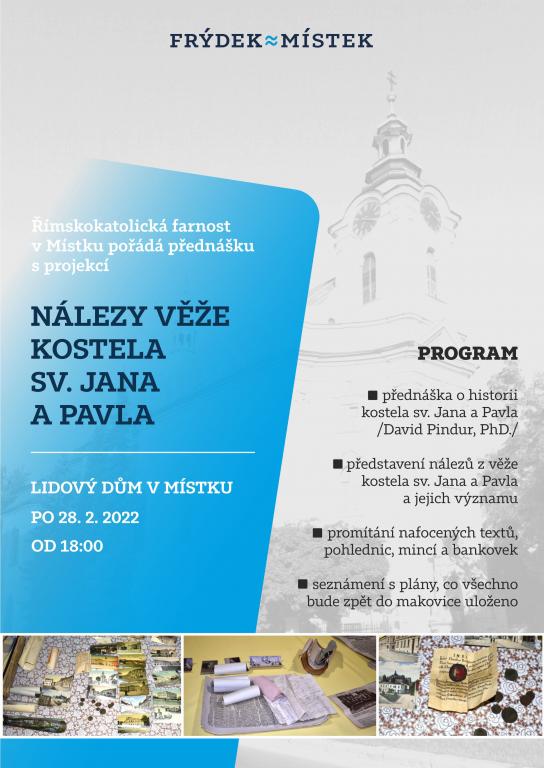 NÁLEZY Z KOSTELNÍ VĚŽE: PŘEDNÁŠKA S PROJEKCÍ