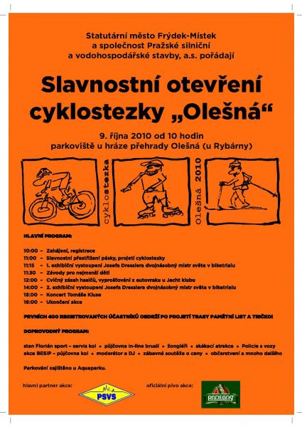 Slavnostní otevření cyklostezky kolem Olešné již tuto sobotu