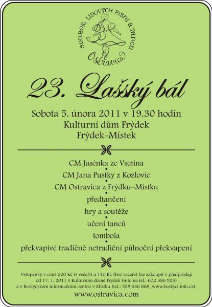 LAŠI AJI LAŠKY CHYSTAJTĚ SĚ ! 23. LAŠSKY BAL JE TU !