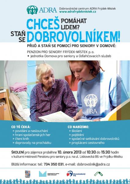 ADRA hledá dobrovolníky do Penzionu pro seniory