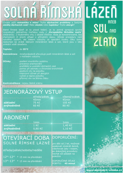 Aquapark Olešná nabídne solnou římskou lázeň