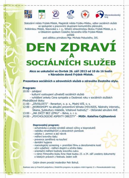 Letošní ročník Dne zdraví a sociálních služeb přivítá vzácného hosta