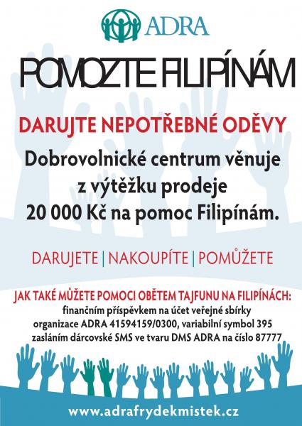 Pomozte spolu s Dobrovolnickým centrem ADRA Filipínám