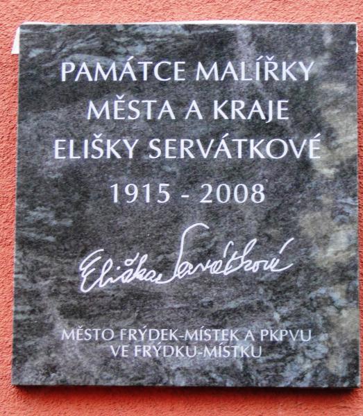 Eliška Servátková má pamětní desku