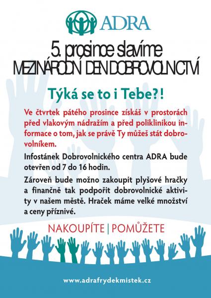 ADRA oslaví Mezinárodní den dobrovolníků