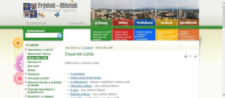 Web města nabízí snadnější přístup k on-line dokumentům a službám