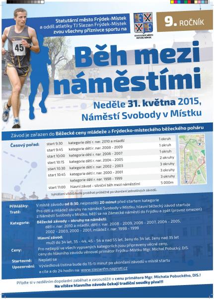 Běh mezi náměstími už tuto neděli