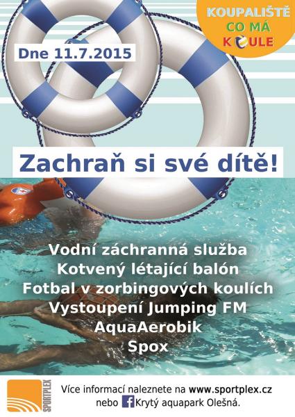 Vodní záchranáři budou v akvaparku Olešná učit, jak zachránit dítě