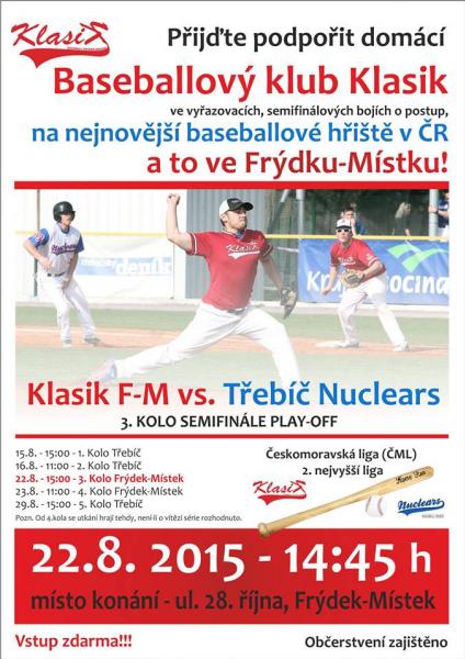 Nové baseballové hřiště hostí v sobotu první ligový zápas