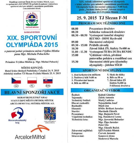 Sportovní olympiáda pro mládež s mentálním postižením
