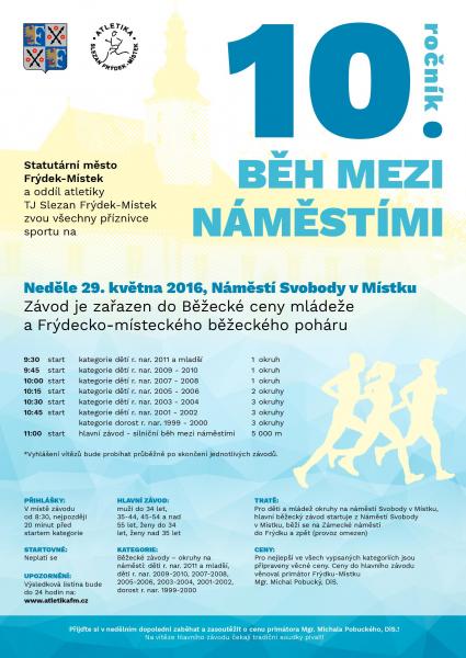 Běh mezi náměstími už tuto neděli