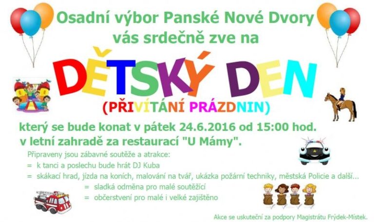 Pozvání na Dětský den – 24. 6. 2016