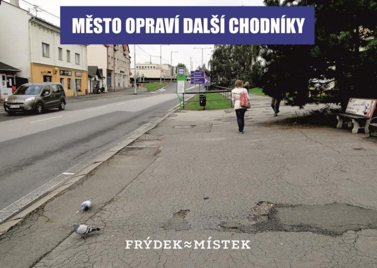 Město opraví další chodníky