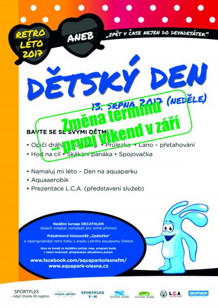 Aquapark Olešná přesouvá nedělní akci na jiný termín