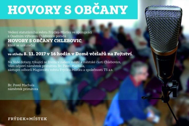 Setkání vedení města s občany Chlebovic dne 8. listopadu 2017