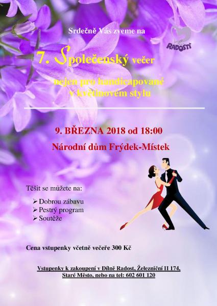 7. Společenský večer nejen pro handicapované v květinovém stylu