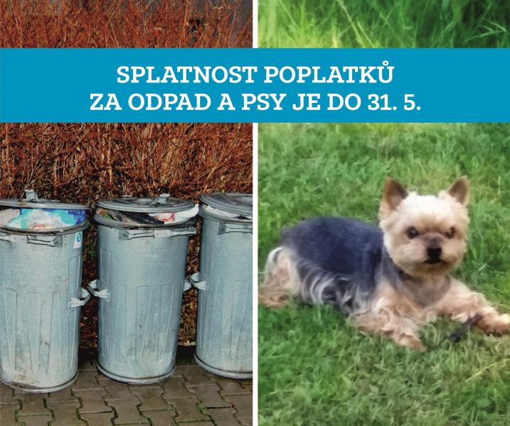 Splatnost poplatků za odpad a psy je do 31. května