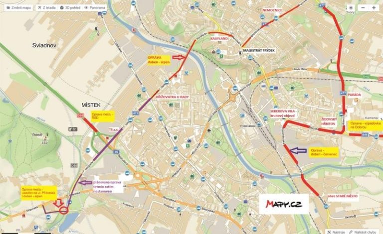 Rozkopané město a šílená doprava