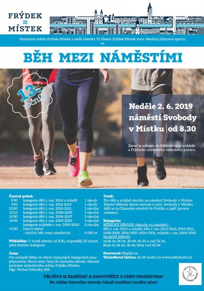 V neděli 2. června se skuteční „Běh mezi náměstími“