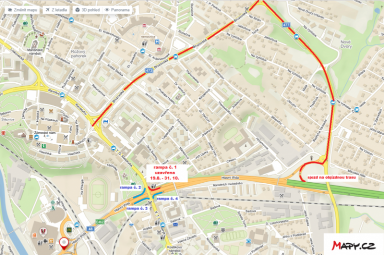 Most TGM – Rubikova křižovatka – uzavírka rampy od Českého Těšína k magistrátu