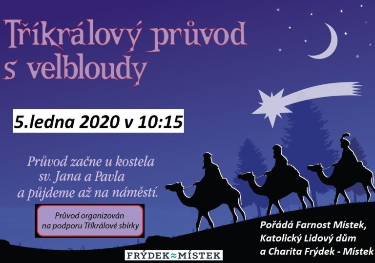 Tříkrálový průvod s velbloudy projde městem