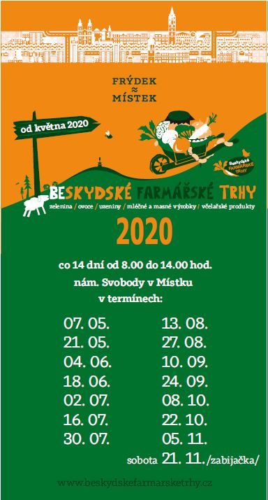 Termíny Beskydských farmářských trhů 2020