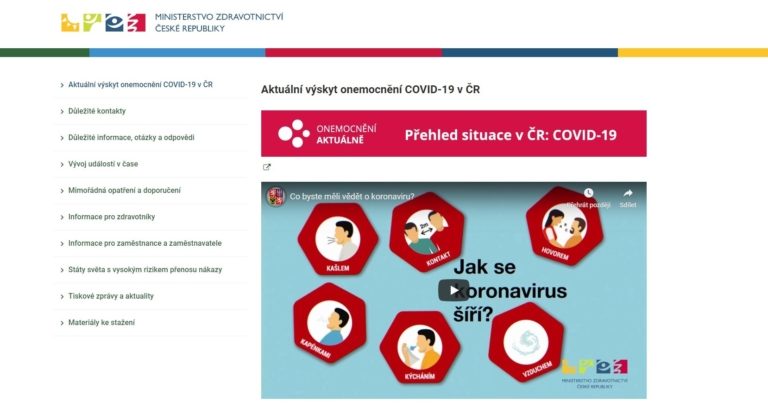 Ministerstvo zdravotnictví má nové webové stránky ke koronaviru