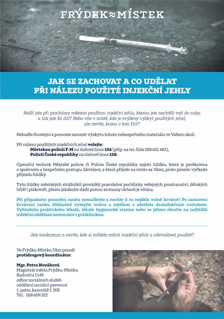 Jak se zachovat a co udělat při nálezu použité injekční jehly