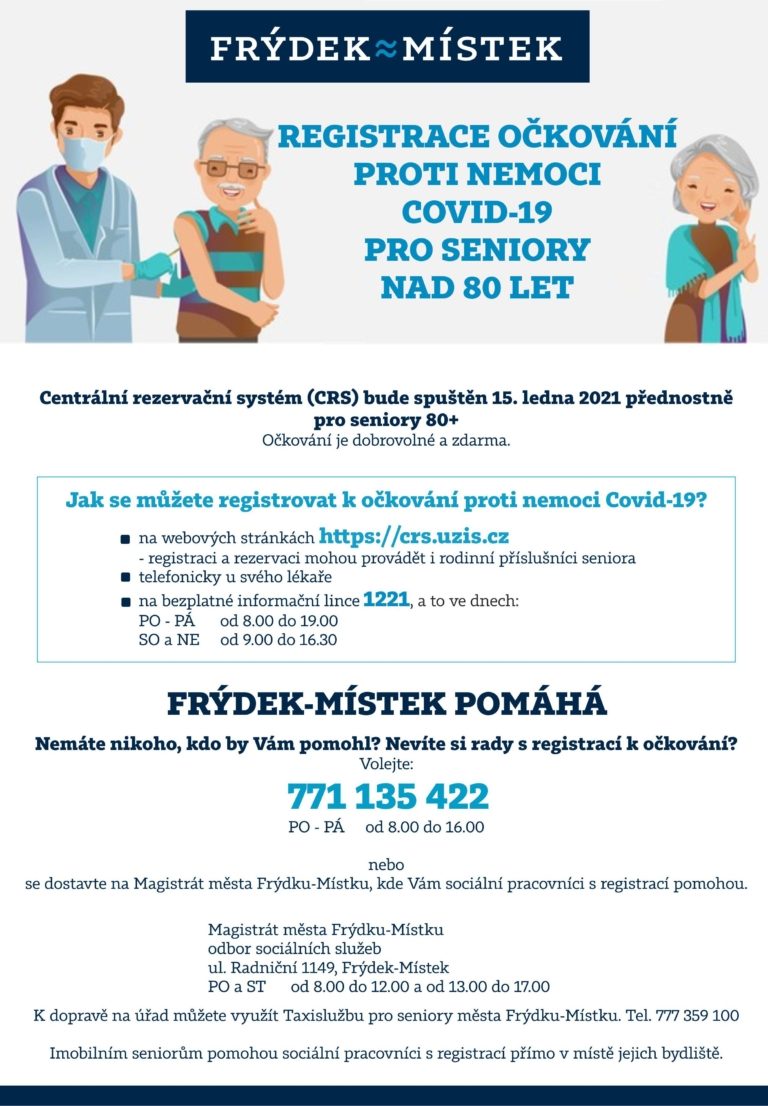 Město pomůže seniorům nad 80 let s registrací k očkování