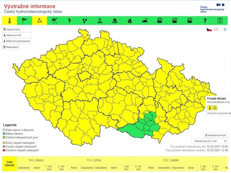 Meteorologové vydali varování před silným mrazem a tvorbou sněhových jazyků