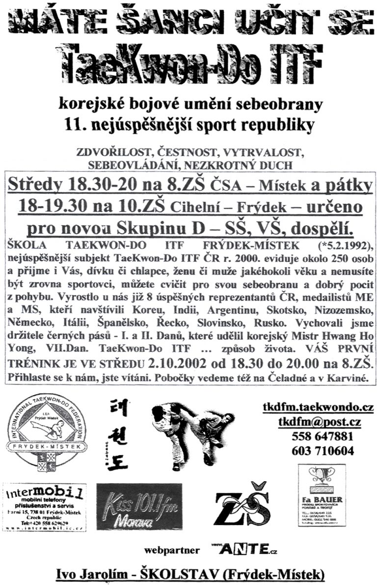 TaeKwon-Do ITF pro mládež a dospělé!