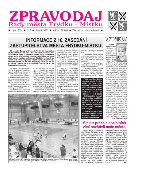 Zpravodaj na měsíc ÚNOR !!