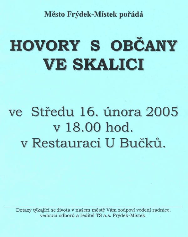 Hovory s občany ve Skalici