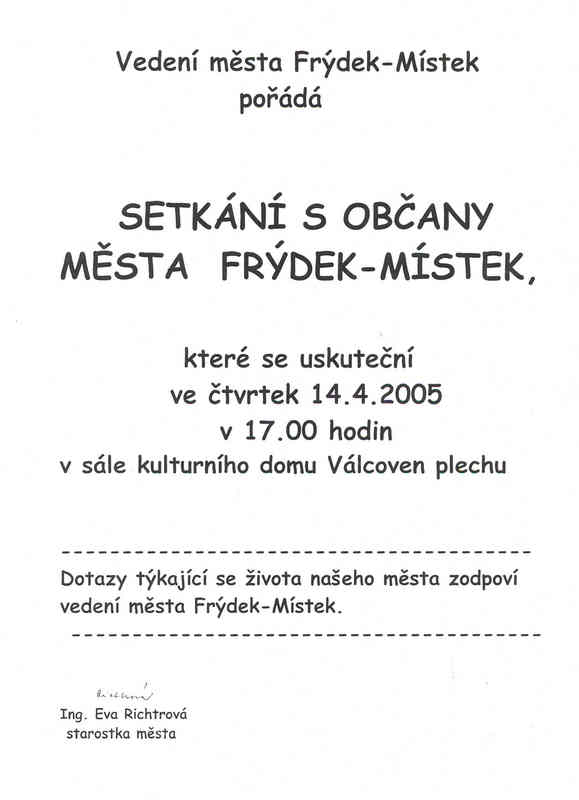 Setkání s občany města Frýdek-Místek