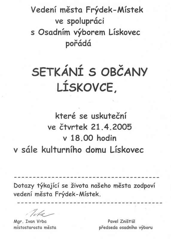 Setkání s občany Lískovce