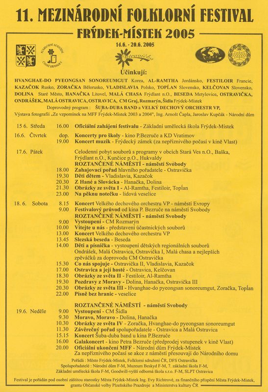 11. mezinárodní folklórní festival je tady