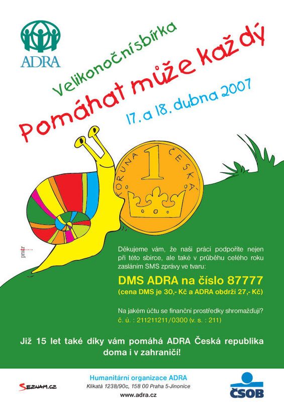 ADRA uspořádá sbírku