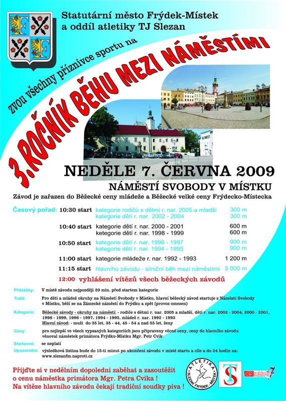 BĚH MEZI NÁMĚSTÍMI JIŽ TUTO NEDĚLI