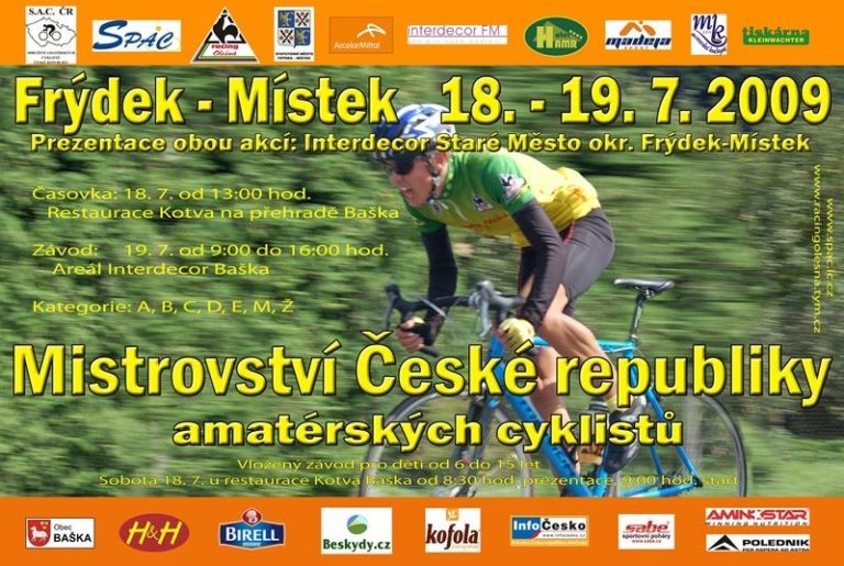ZÚČASTNĚTE SE MISTROVSTVÍ ČR AMATÉRSKÝCH CYKLISTŮ