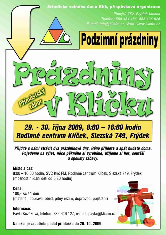 PODZIMNÍ PRÁZDNINY S KLÍČEM