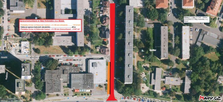 ZAČNE OPRAVA KOMUNIKACE V ULICI MALÝ KOLOREDOV