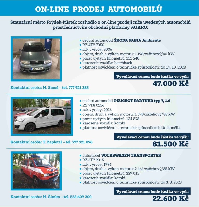 PRODEJ AUTOMOBILŮ NA AUKRU