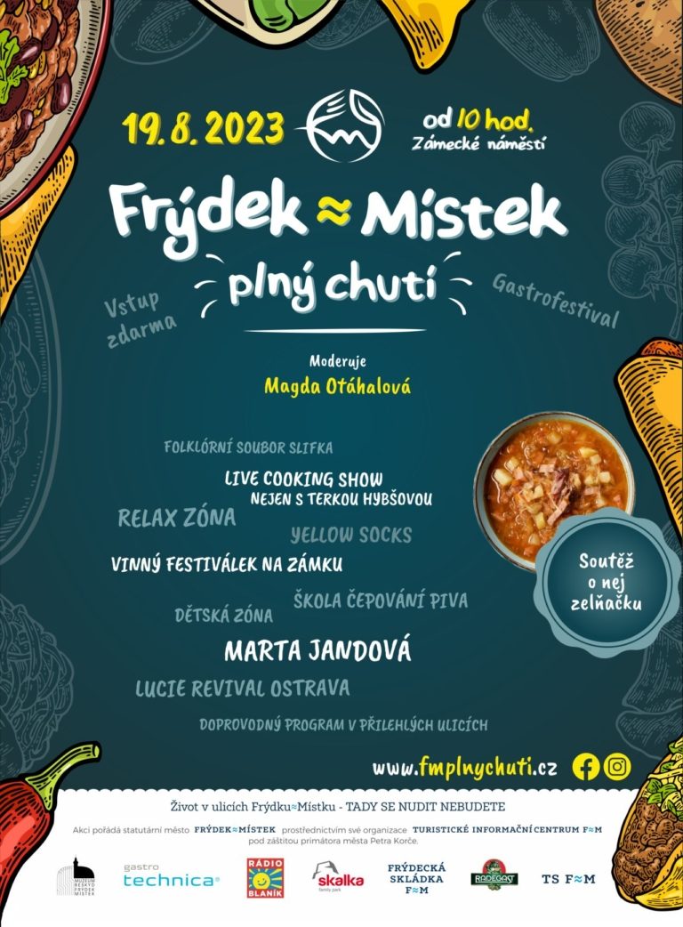 VYBRANÉ CHUTĚ OVLÁDNOU V SRPNU MĚSTO POD BESKYDAMI. Gastrofestival Frýdek≈Místek plný chutí bude letos mnohem větší