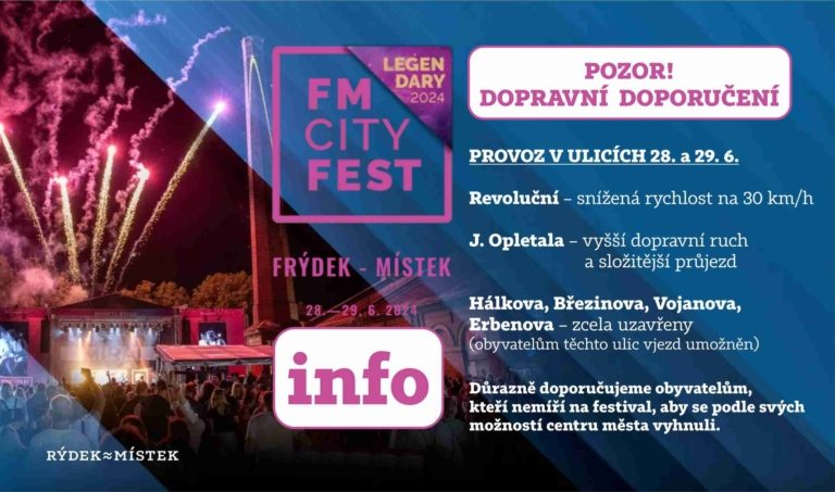 F-M CITY FEST: DOPRAVNÍ UPOZORNĚNÍ