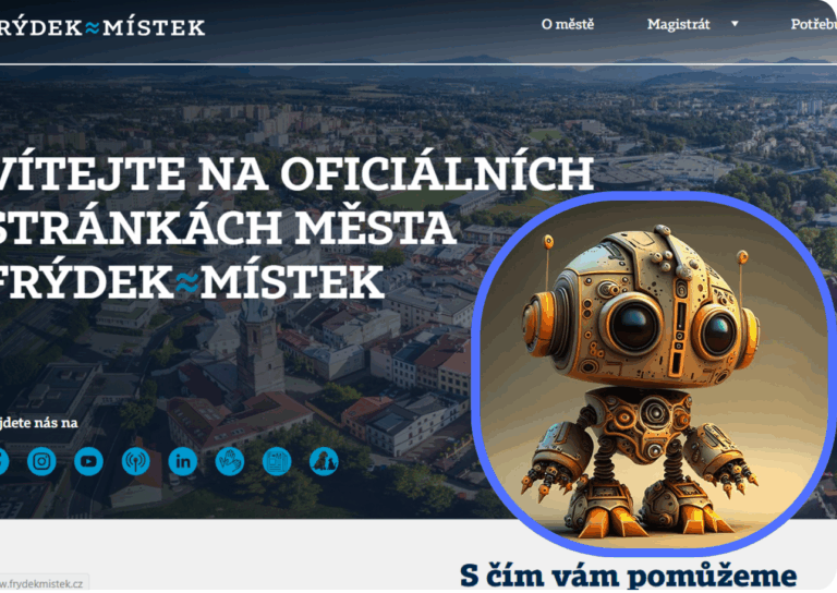 LIDEM S ORIENTACÍ NA WEBU MĚSTA FRÝDKU-MÍSTKU NOVĚ POMŮŽE VIRTUÁLNÍ ASISTENT CHETTY