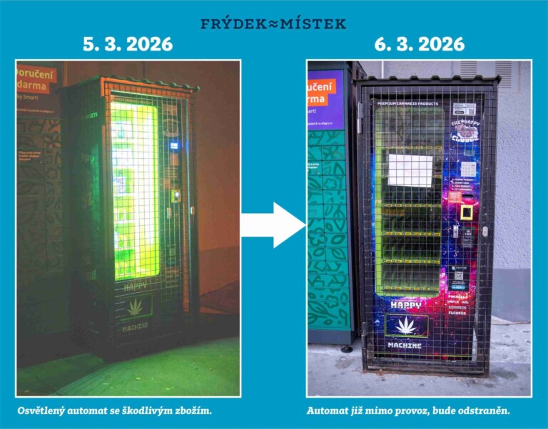FRÝDEK-MÍSTEK ZAJISTIL VYKLIZENÍ DALŠÍHO AUTOMATU S PSYCHOAKTIVNÍMI LÁTKAMI